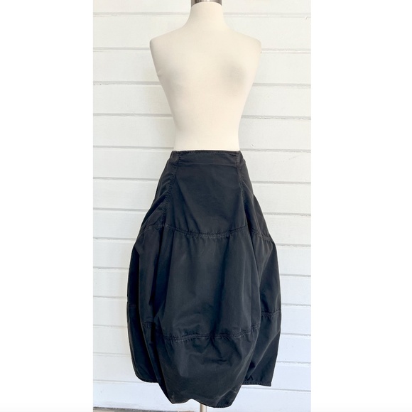 RUNDHOLZ  BLACK LABEL Garment Dyed 100% Cotton Balloon Skirt Washed Black - M - Picture 1 of 14
